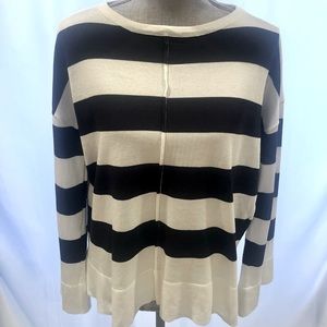 Solution Navy And White Stripped Boat Neck Sweater.  One Size.